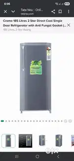 Croma 185 ltr Grey Fridge, Brand New, Only 1 month Used