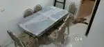 6 chair glass dining tablet