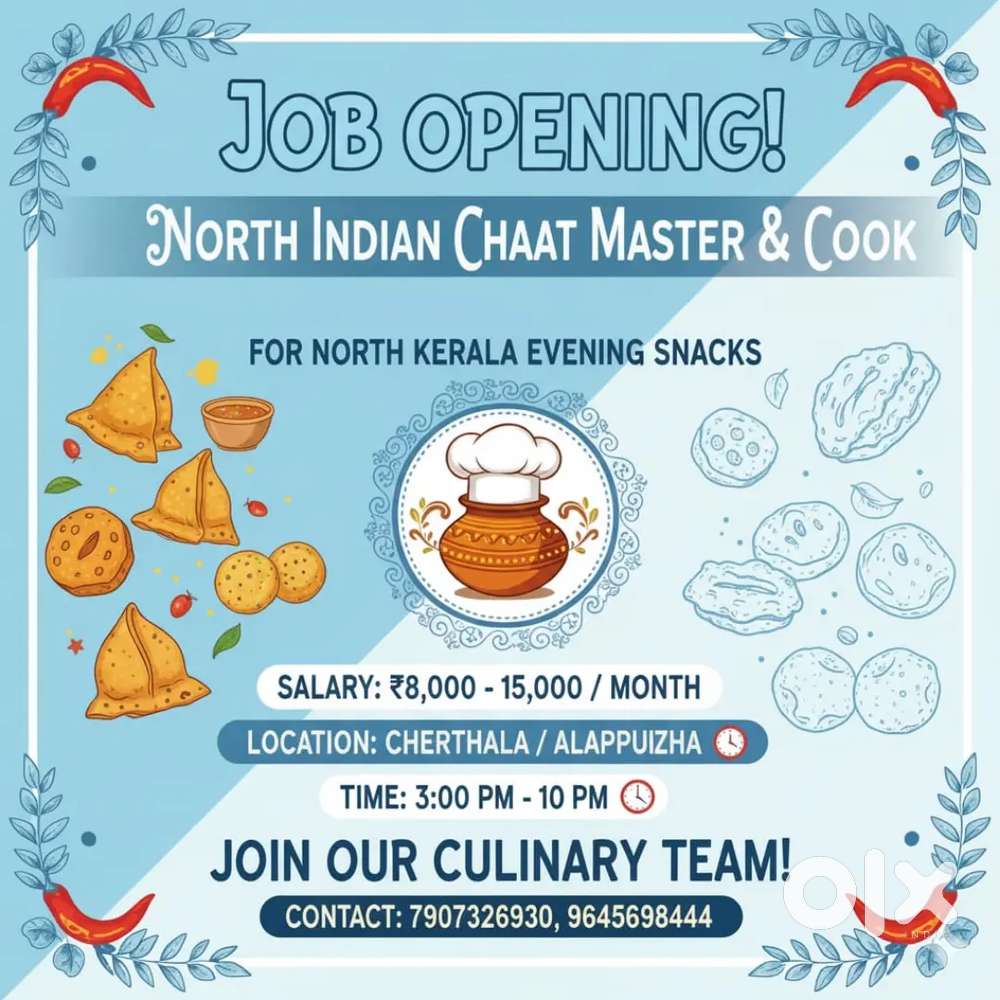 North Indian chats and north kerala  snacks cook