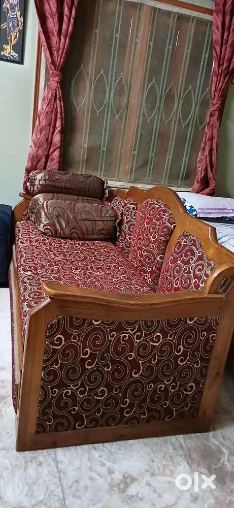 Segun wood 3 seater Sofa cum Bed