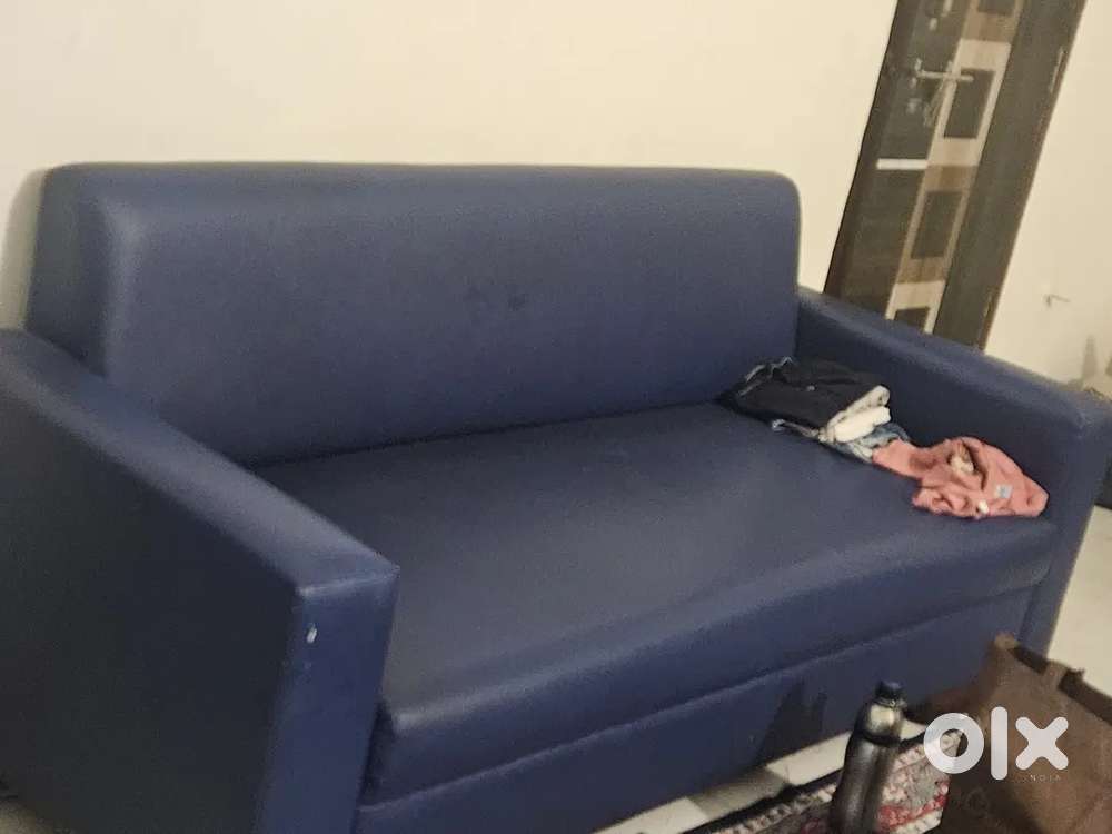 Leather finish high quality wood sofa