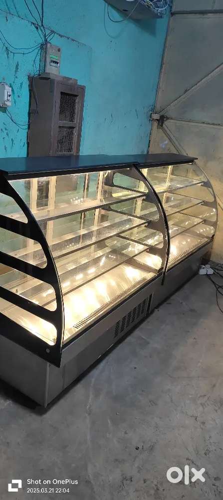 AC cold freezer sweet shop cake pastry display counter showcase 9 mon