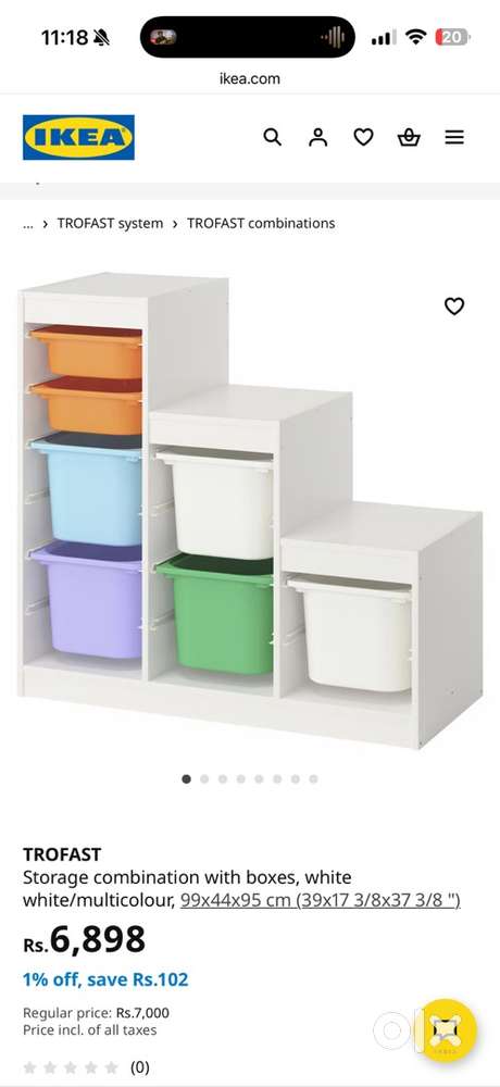 Ikea storage with boxes and lids
