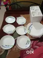 Dinner set, Glass, 2 type bowel sets, Mehendi cones,Bag (Thaili)