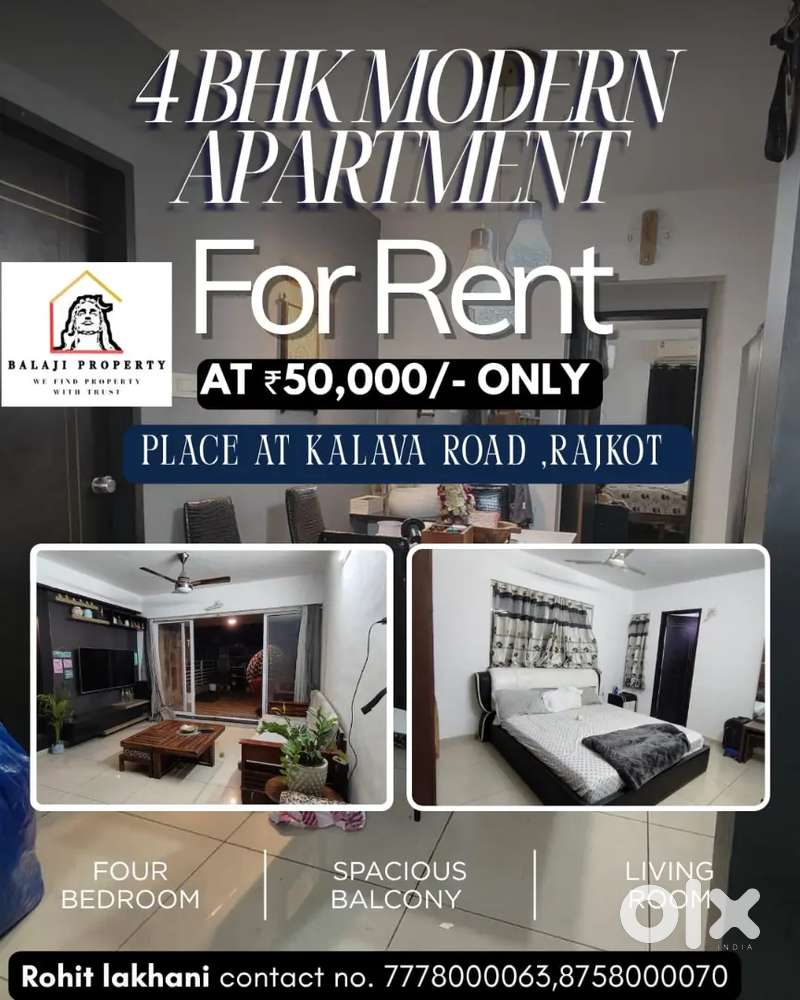 4 bhk full luxury farnish flat rent