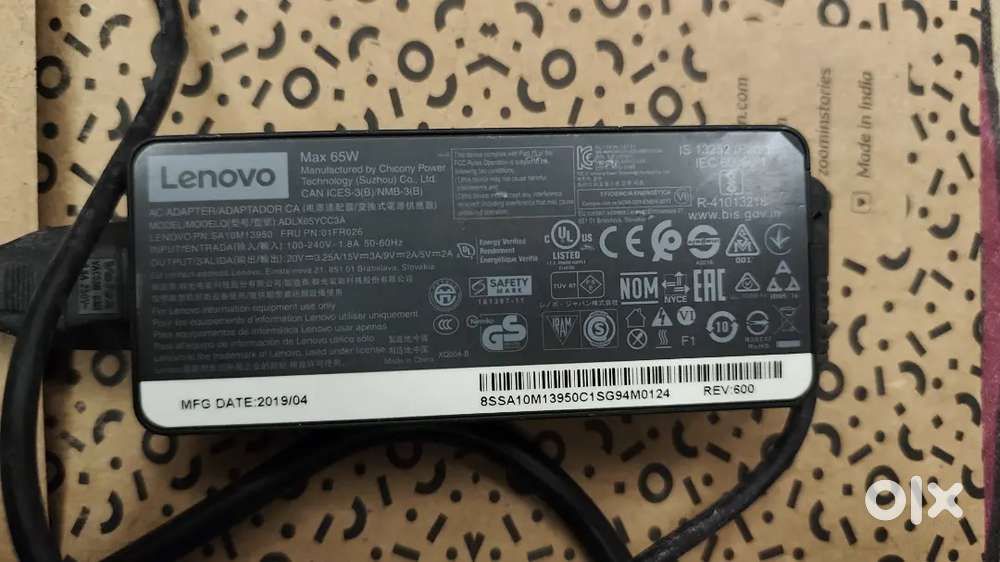 Original Lenovo 65W C-Type laptop charger