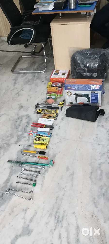 Dish tv installation kit and drill machine