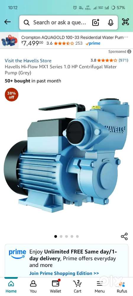 Water pump havells 1hp
