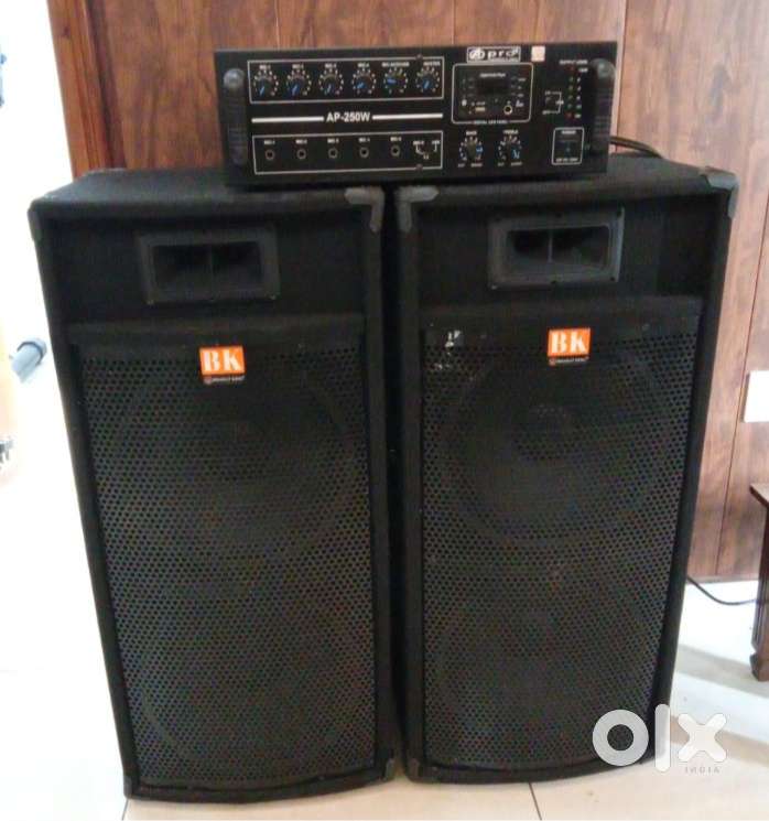250 watt Dj amplifier with double 12 inch speaker pair.