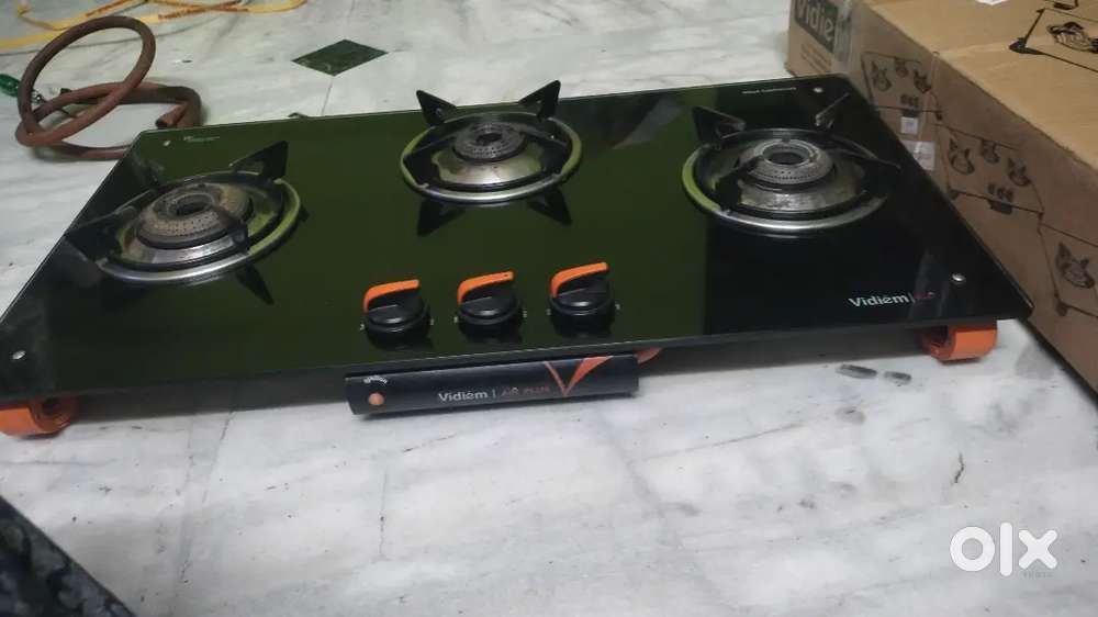3 Burner Glass Top Gas Stove