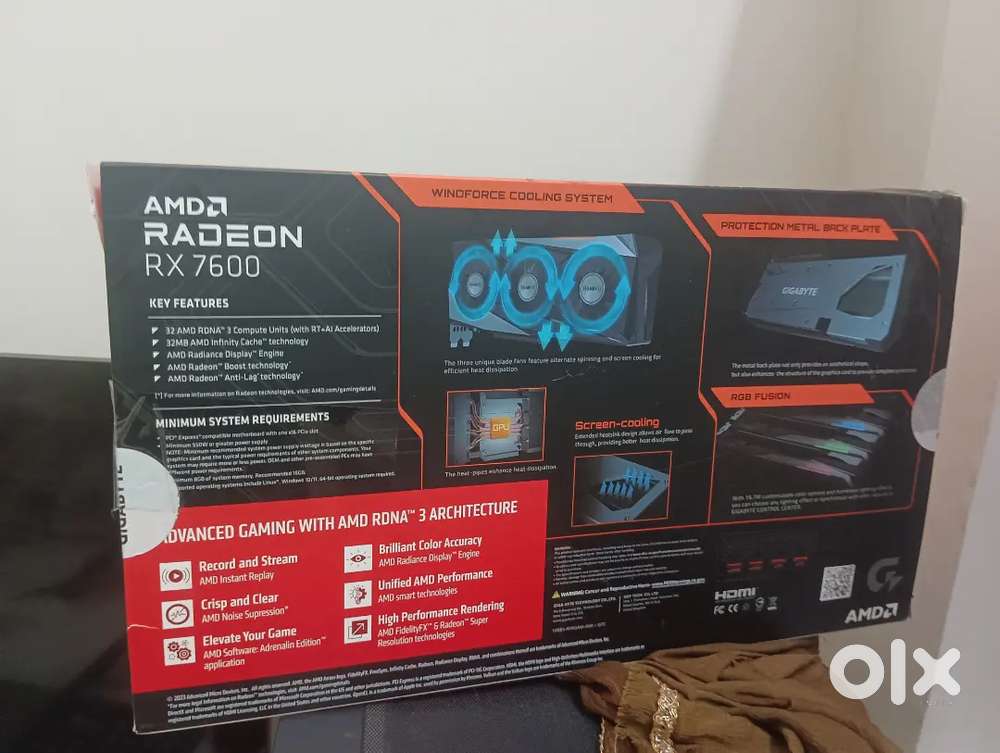 Rx7600 8gb with 2year 11.5 month warranty available