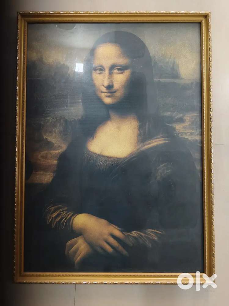 Framed Monalisa Canvas Painting. Painting purchased from Europe.