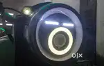 Bullet headlight with eye and fog light with blink