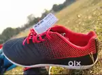 Kids Football Shoes Agility 100 Grass Black Red