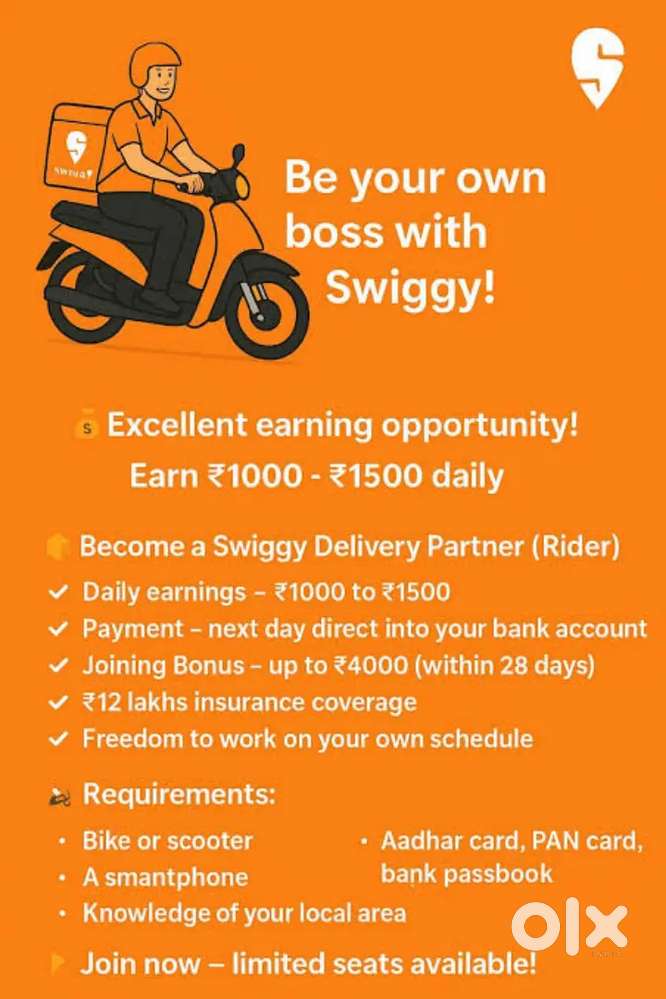CHENNAI FREE JOINING SWIGGY FOOD DELIVERY JOB