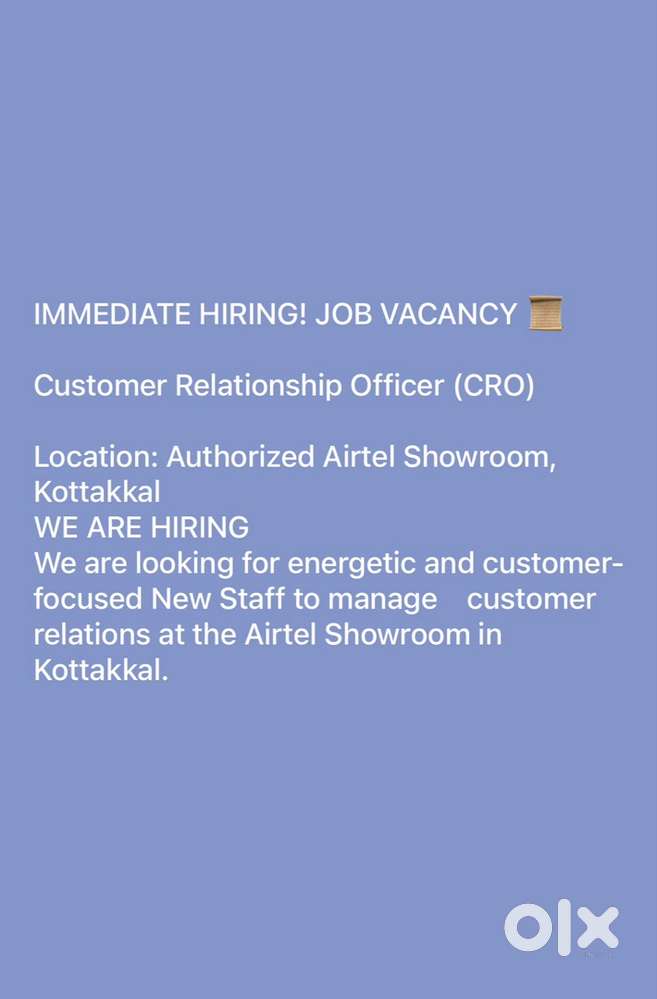 Customer Relationship Officer (CRO)