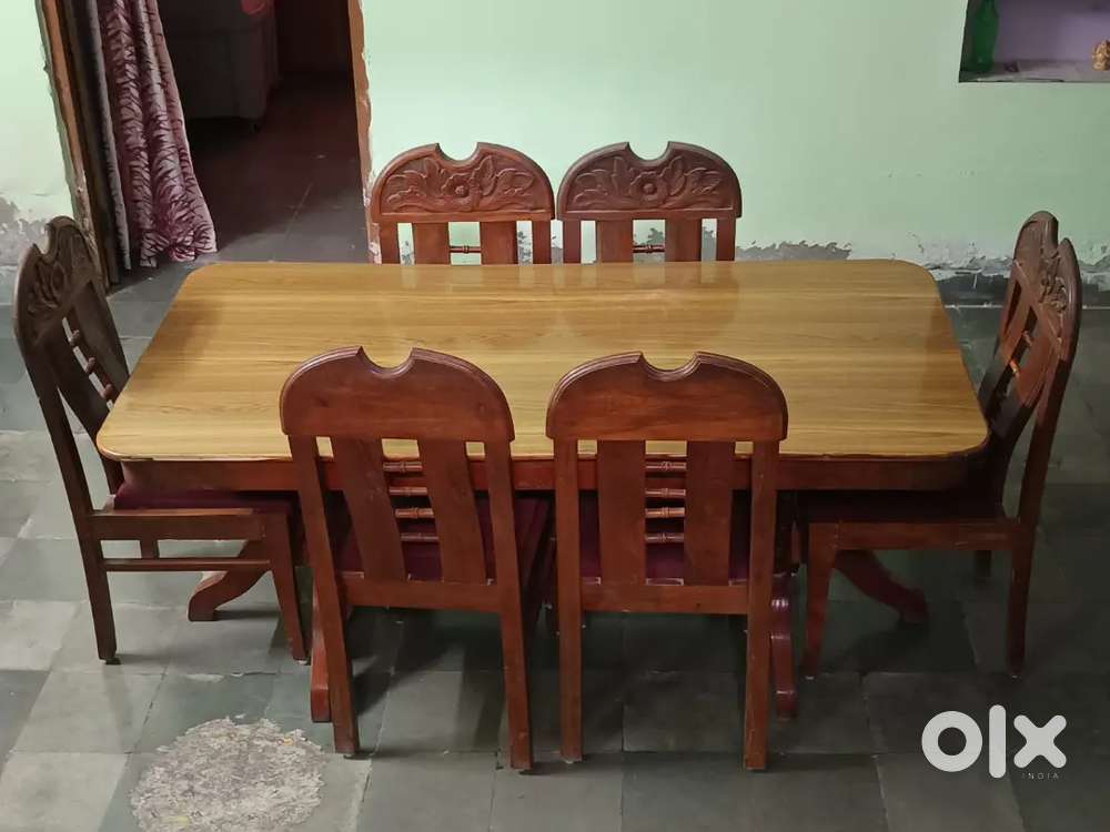 6 Seater Sagwan Wood  Dinning Table for Sale