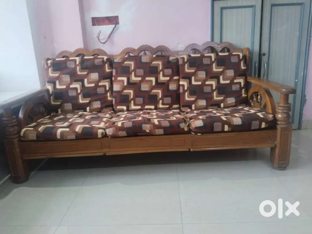 Wooden Sofa + 2 Chair