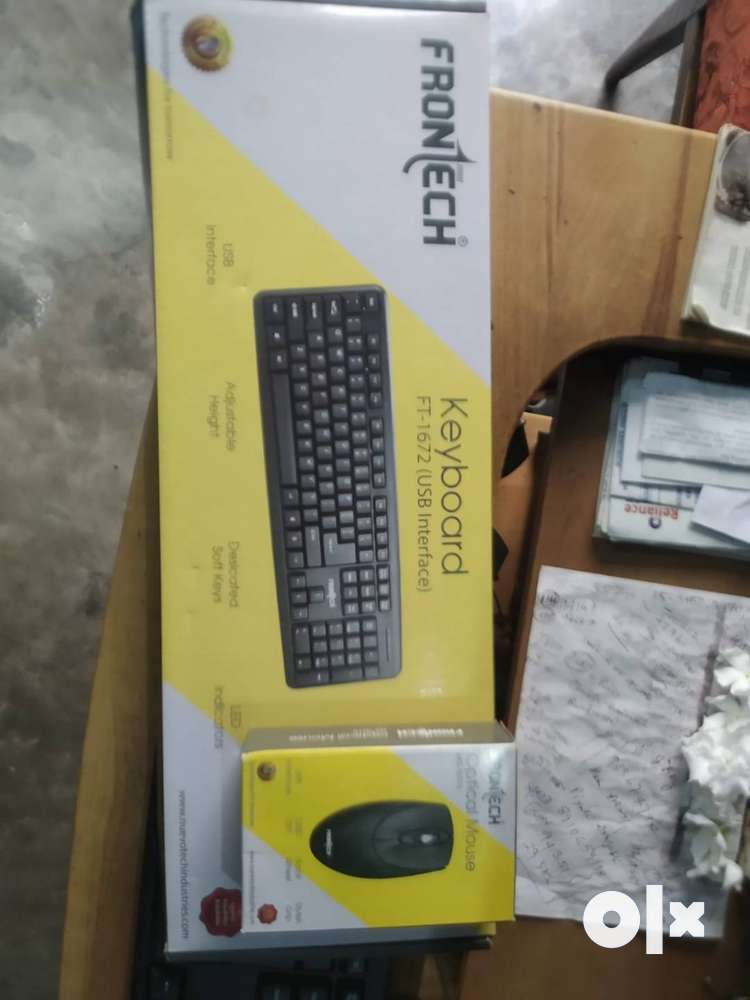 Unused Seal Packed Frontech Brand Keyboard and Mouse with USB Port.