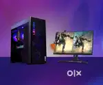 GAMING PC WITH GAMING MONITOR AND RGB KEYBOARD