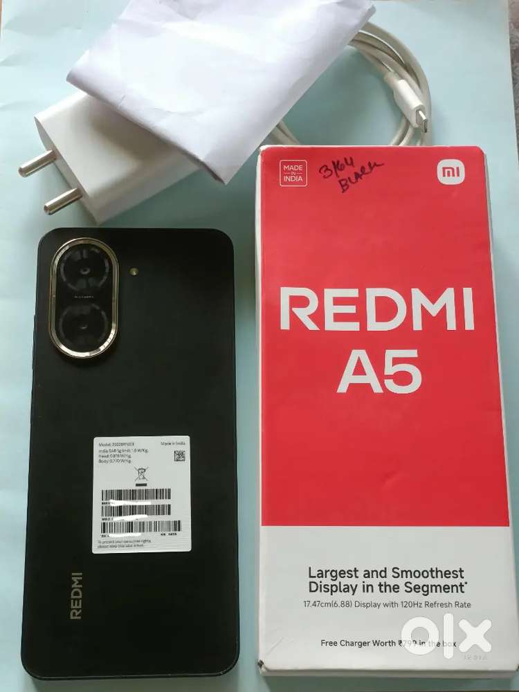 Almost new Redmi a5 6 month old under warranty 3+3/64 box bill charger