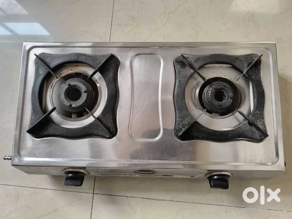 Sunflame make stainless steel gas chulla(burner)- two burner