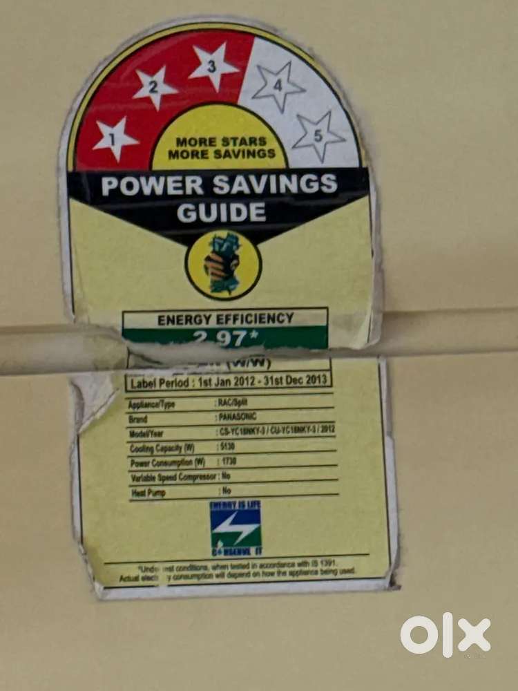 Panasonic 1•5 ton split ac 3 star in working condition and timely serv