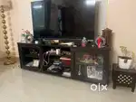 Tv showcase unit, centre table, display unit , cot with mattress