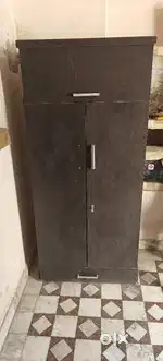 wooden two door wardrobe