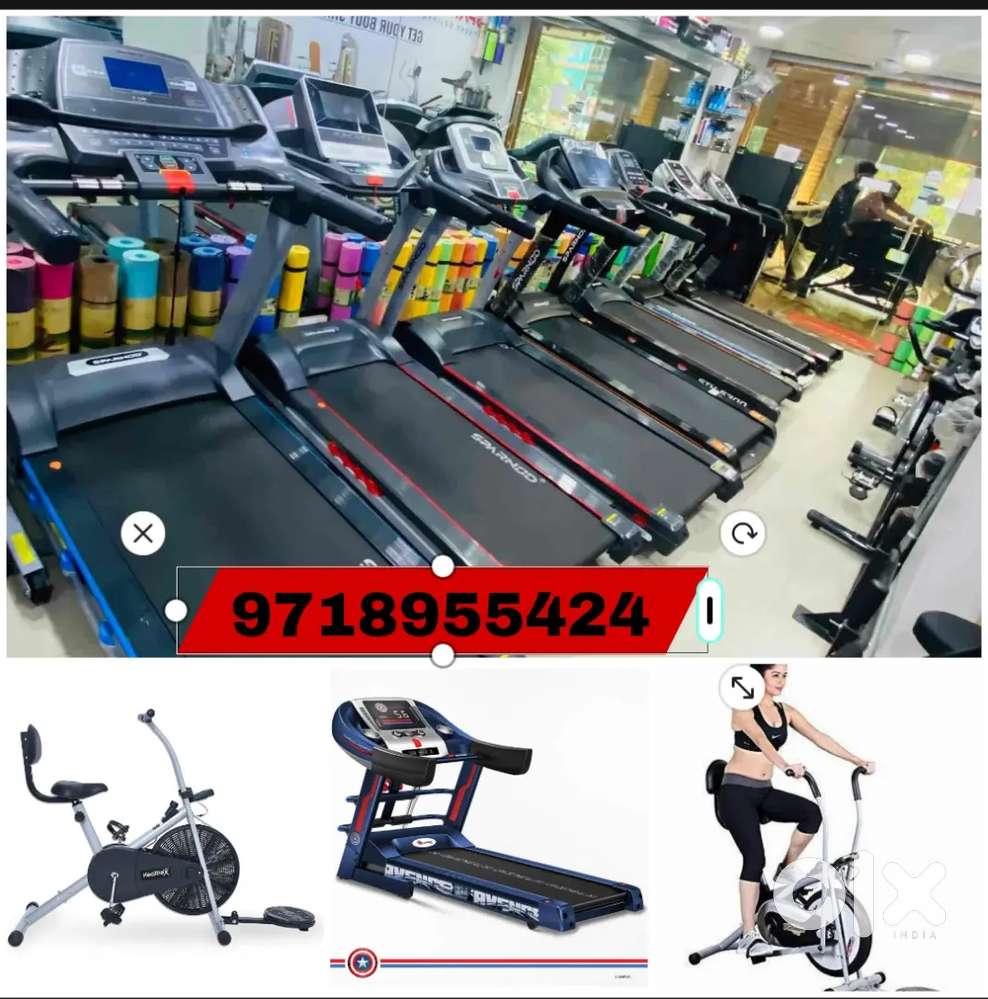 All gym equipment exercise cycle and treadmill