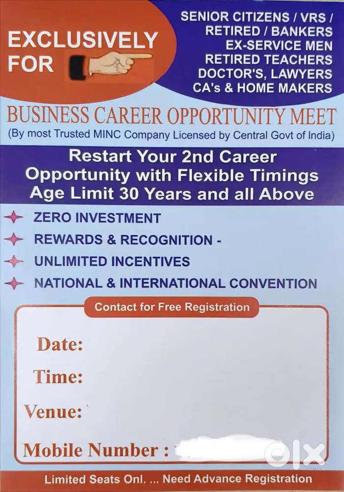 Hirinig Retired & Housewife with flexible working hours.