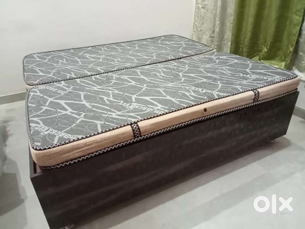 Double Bed with Dr Back Fit Mattress and Study Table