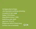 Wanted male (picker&loader) Sri ram nagar