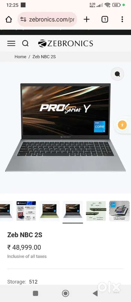 Zebronics pro y series laptop with good condition