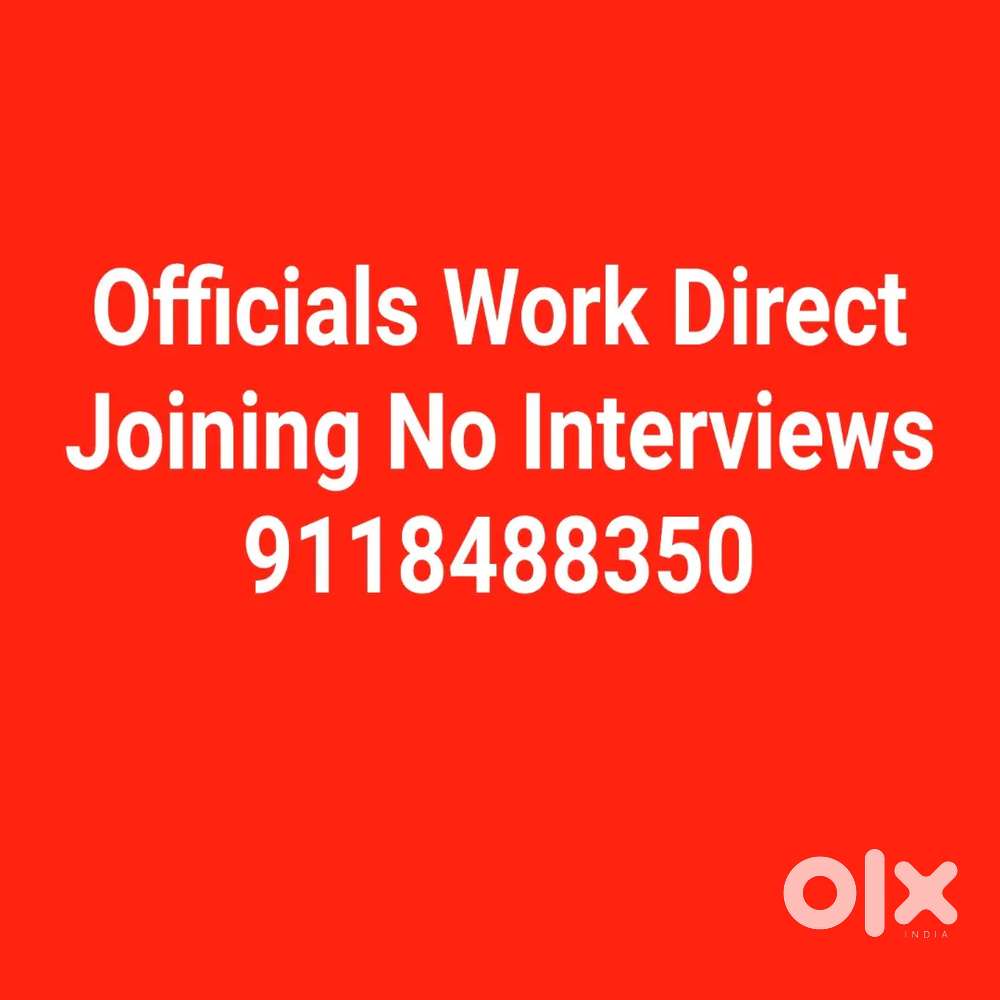 Officials Work Direct Joining For 10th & 12th Pass No Interviews
