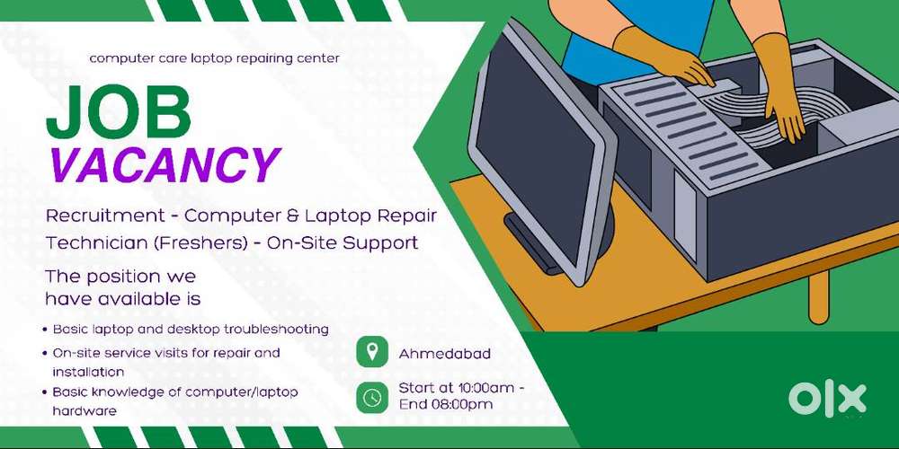 Recruitment – Computer & Laptop Repair Technician (Freshers)