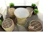 Cane dining set / cane chair table set / coffee table chair set / cafe