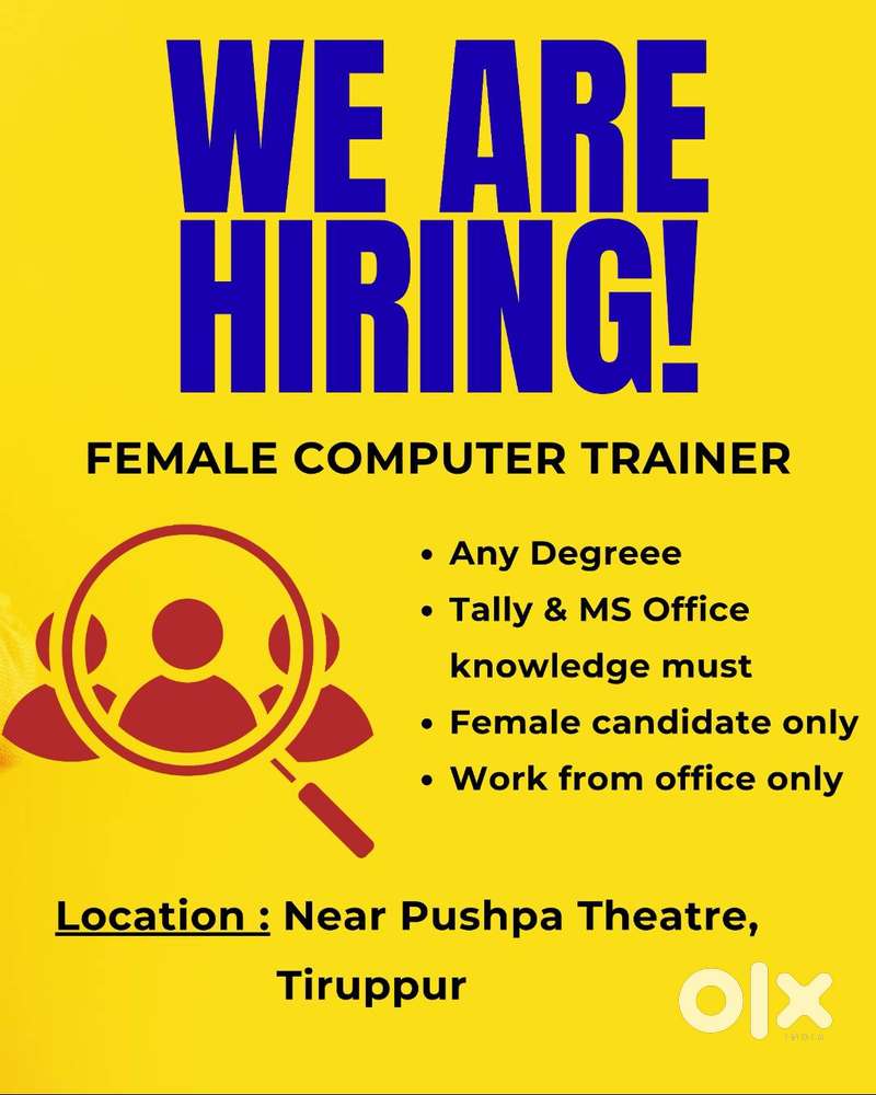 Female Computer Teacher Needed – Tally & MS Office