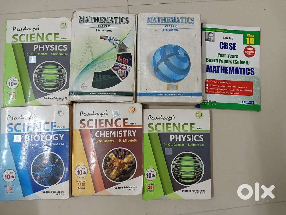 Class 10  – Pradeep’s Science, R.D. Sharma & Shiv Das Books