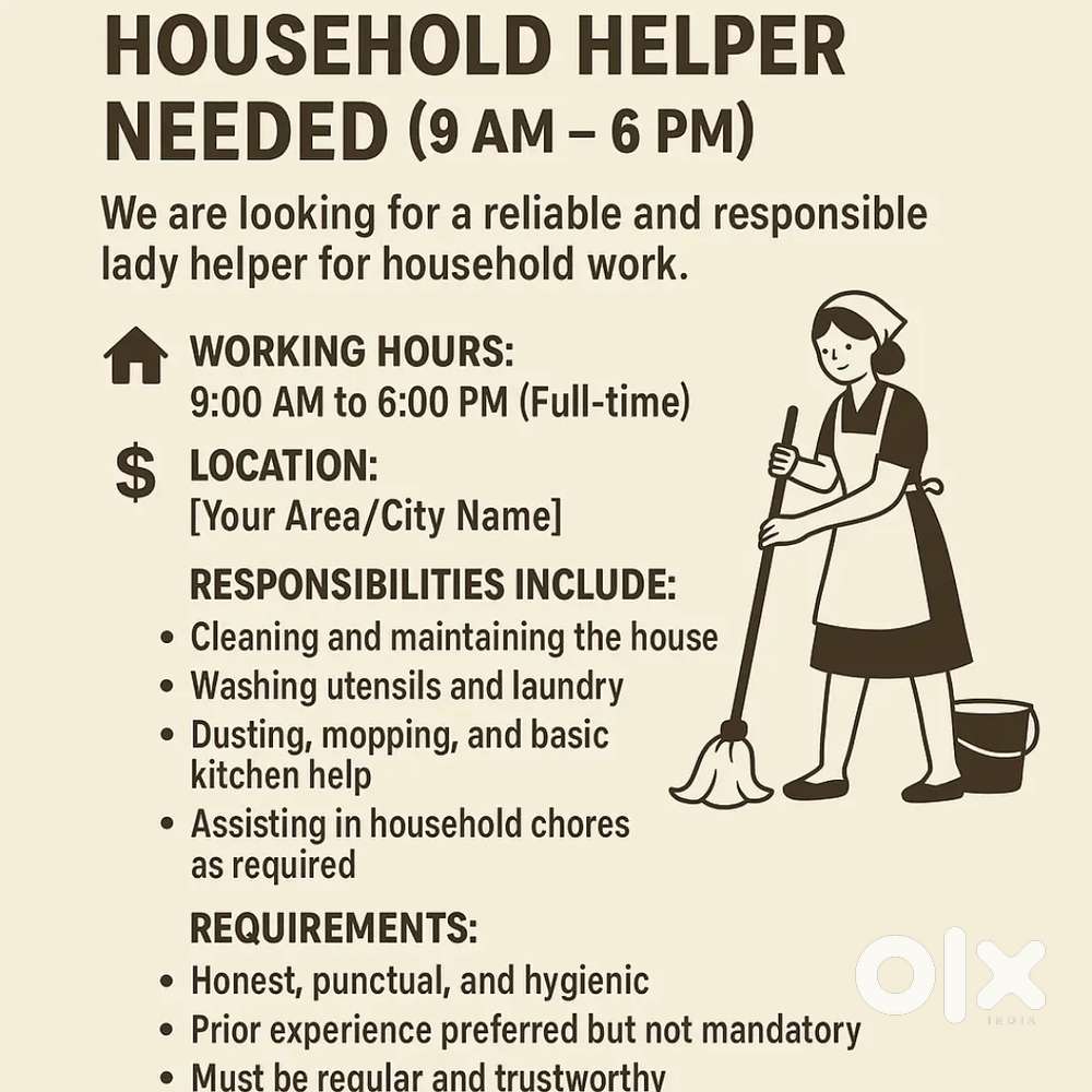 Full time house hold helper