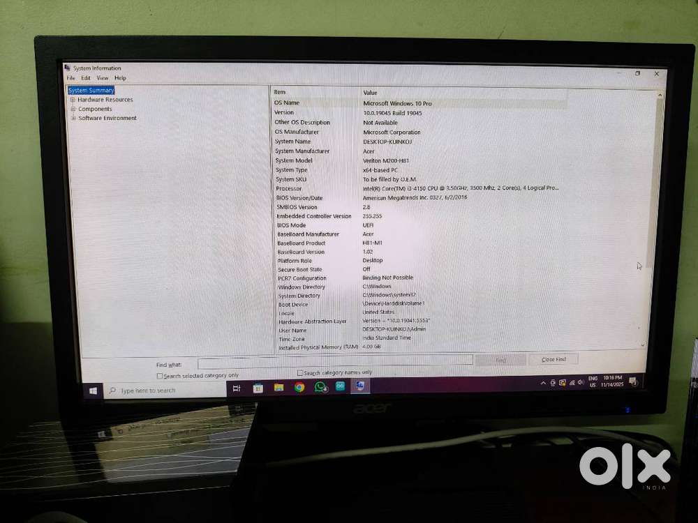 Acer,vertion M200-H8, windows 10pro
