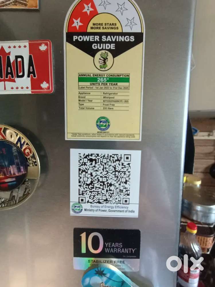 Whirlpool frost free inverter double door refrigerator