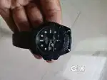 Rolex Oyster perpetual classic watch black colour with black strap