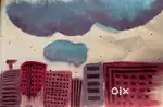 Handmade Acrylic Cityscape Painting – Modern Wall Art