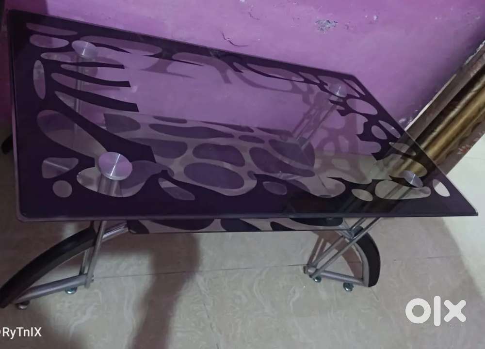 Center Table with two self both are designed glass Top