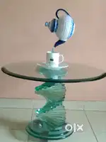 Spiral glass coffee table for sale