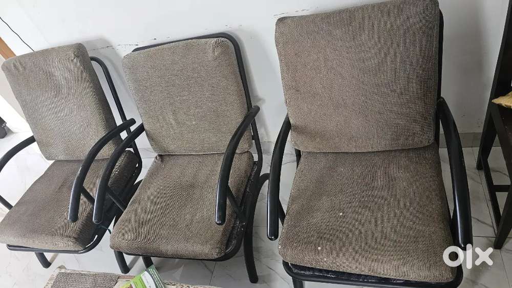 Wrought Iron chairs @deewan set with cushions