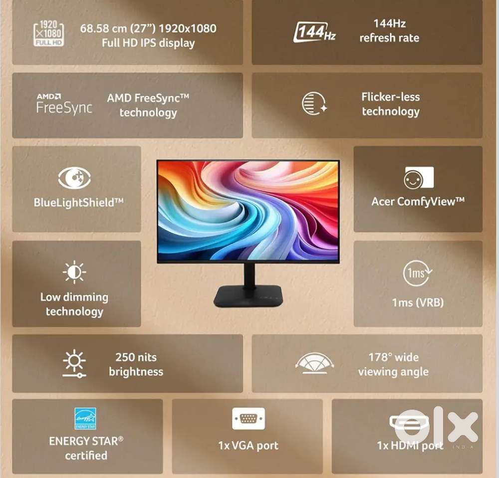 Acer KA270 E 27 Inch IPS Full HD LCD Monitor

 With Speaker