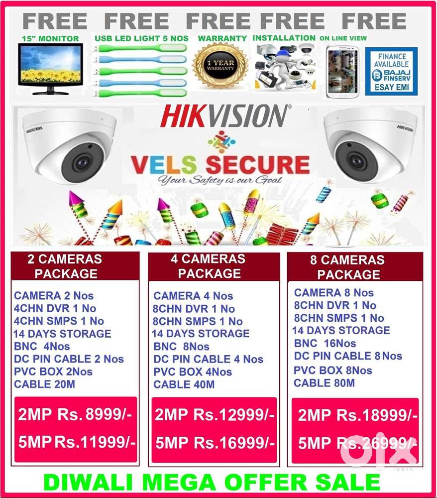 2MP HIKVISION CCTV CAMERA   DAY & NIGHT VISION VERY VERY LOWE
