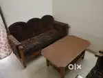 5 seater wooden sofa set with table